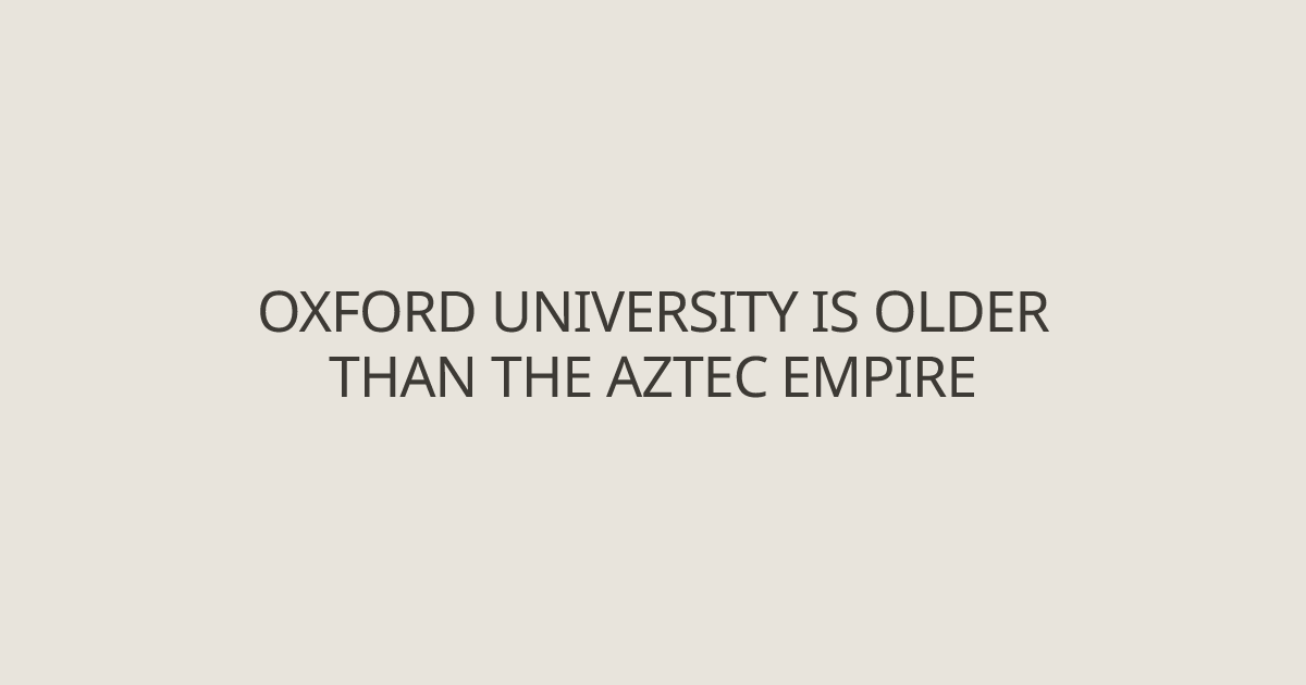 Oxford University is older than the Aztec Empire - History Facts ...